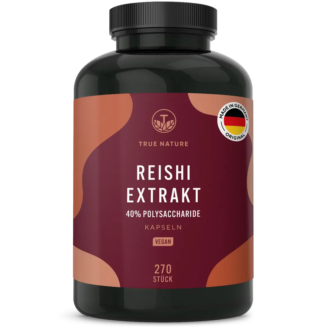 Reishi Pilz Extrakt hochdosierte Kapseln Gesundheit > Vitamine & Nahrungsergänzungsmittel > Pflanzliche Nahrungsergänzungsmittel > Vitalpilze > Polysaccharidreiche Pilzprodukte > Reishi Pilz Extrakt True Nature 1 Stück