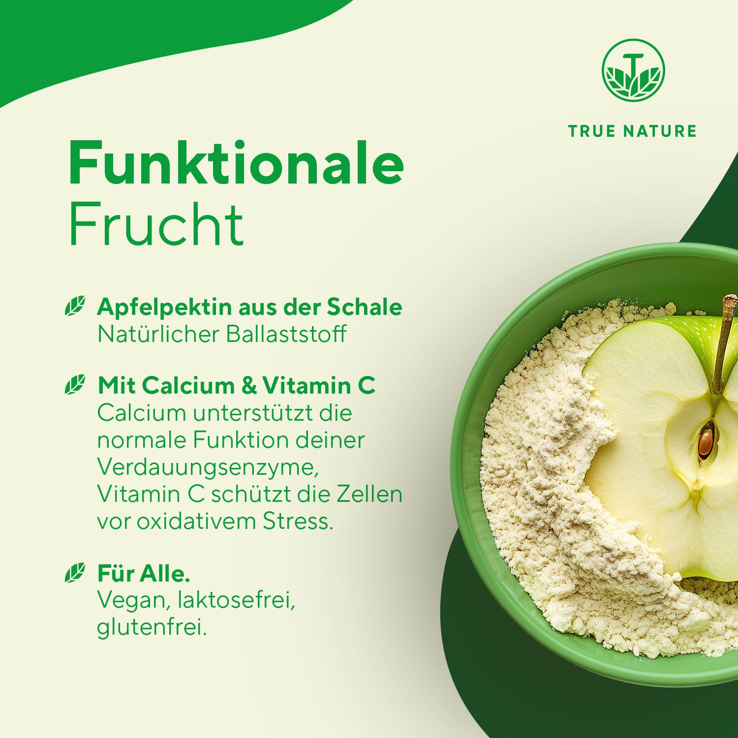Apfelpektin mit Calcium & Vitamin C Gesundheit & Schönheit > Gesundheitsversorgung > Nahrungsergänzungsmittel True Nature