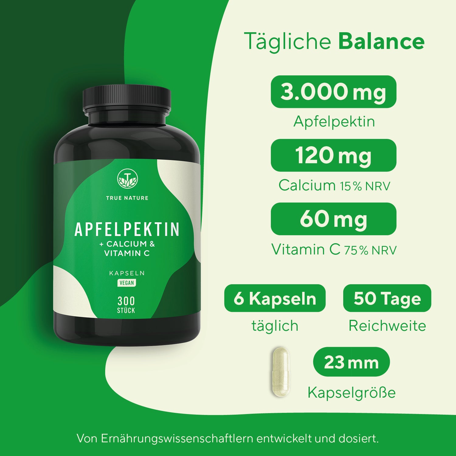 Apfelpektin mit Calcium & Vitamin C Gesundheit & Schönheit > Gesundheitsversorgung > Nahrungsergänzungsmittel True Nature