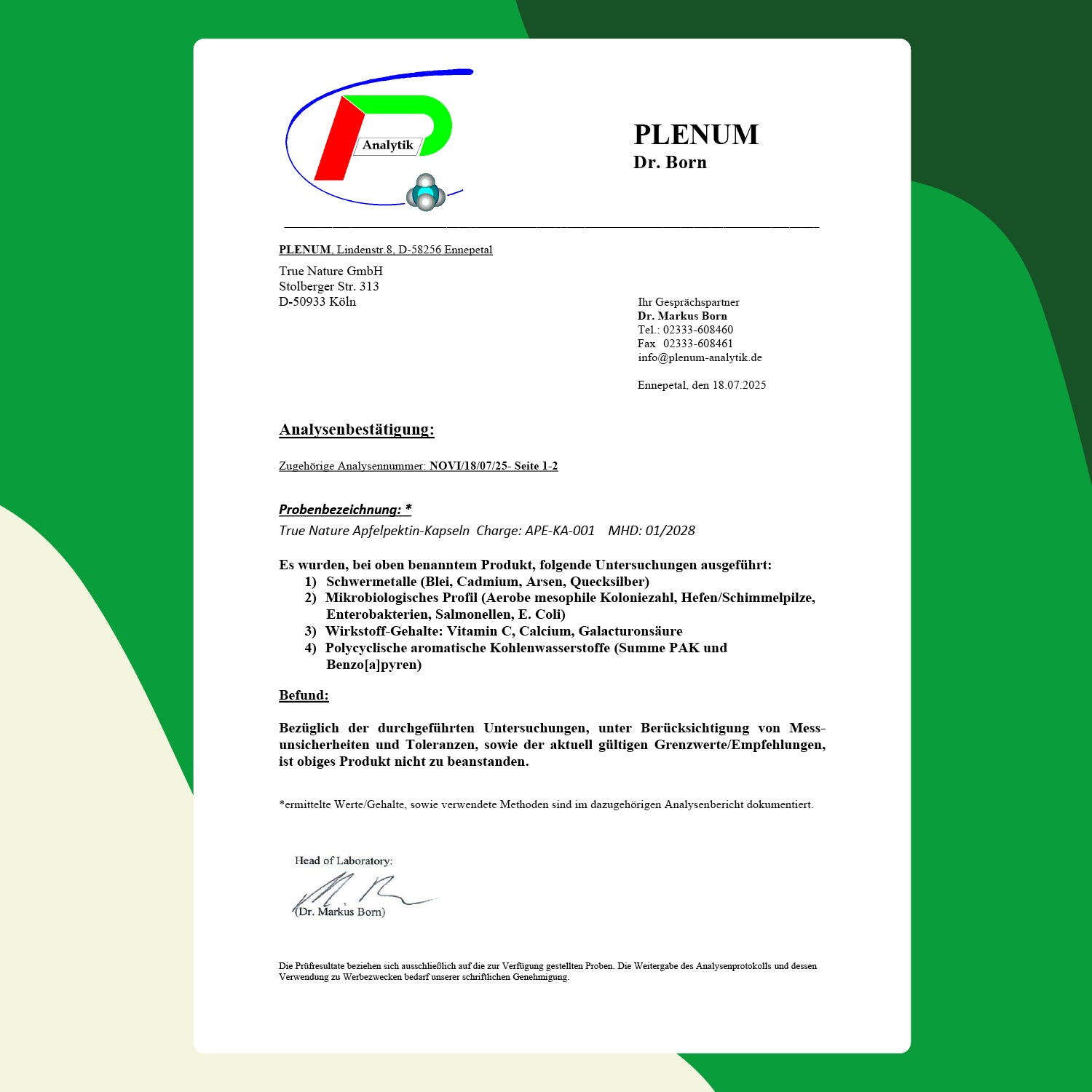 Apfelpektin mit Calcium & Vitamin C Gesundheit & Schönheit > Gesundheitsversorgung > Nahrungsergänzungsmittel True Nature