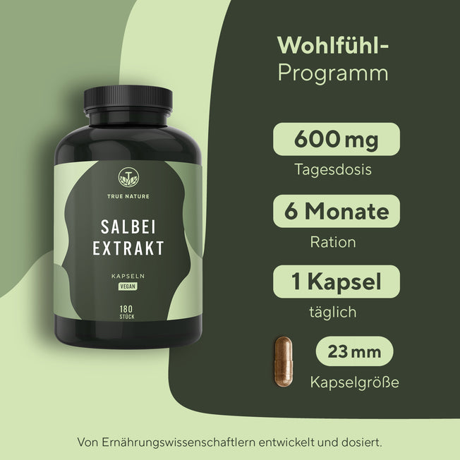 Salbei Extrakt Kapseln Vitamine & Nahrungsergänzungsmittel True Nature   