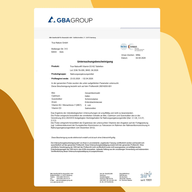 Vitamin D3 + K2 Tabletten Gesundheit > Vitamine & Nahrungsergänzungsmittel > Vitalität & Immunsystem > Vitamine > Vitamin D Nahrungsergänzungsmittel > Vitamin D3 + K2 Tabletten True Nature
