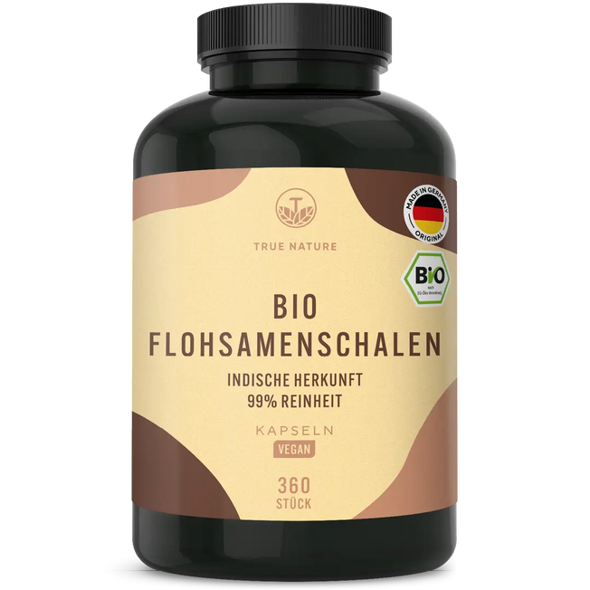 Flohsamenschalen Bio Kapseln Vitamine & Nahrungsergänzungsmittel True Nature 2 Monate