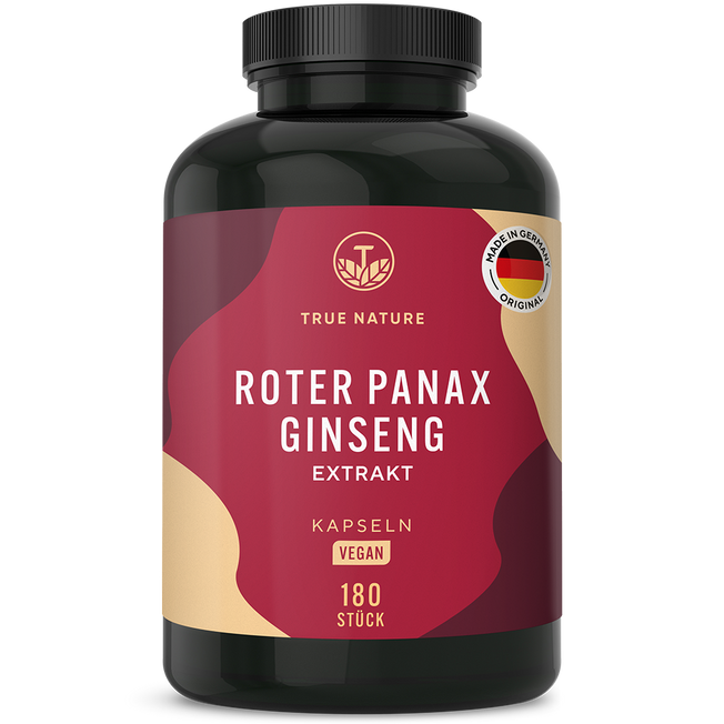 Roter Panax Ginseng Extrakt Kapseln Vitamine & Nahrungsergänzungsmittel True Nature 3 Monate