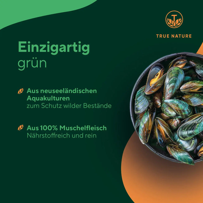 Grünlippmuschel Kapseln Gesundheit > Vitamine & Nahrungsergänzungsmittel > Sport & Gelenke > Tierische Nahrungsergänzungsmittel > Grünlippmuschel Kapseln True Nature
