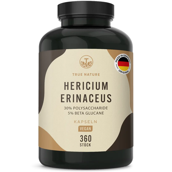Hericium Erinaceus (Lions Mane) Kapseln Gesundheit > Vitamine & Nahrungsergänzungsmittel > Pflanzliche Nahrungsergänzungsmittel > Vitalpilze > Lion’s Mane (Hericium) Kapseln True Nature 3 Monate
