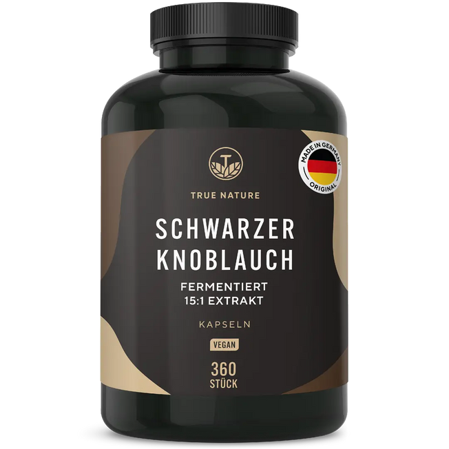 Schwarzer Knoblauch Extrakt Kapseln Vitamine & Nahrungsergänzungsmittel True Nature 6 Monate
