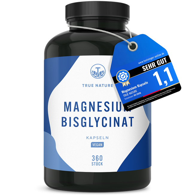 Magnesium Bisglycinat Kapseln Gesundheit & Schönheit > Vitamine & Nahrungsergänzungsmittel > Sport & Gelenke > Elektrolyte & Mineralstoffe > Magnesium Nahrungsergänzungsmittel > Magnesium Bisglycinat Kapseln True Nature 4 Monate