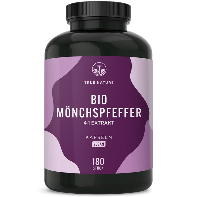 Bio Mönchspfeffer Kapseln Gesundheit & Schönheit > Vitamine & Nahrungsergänzungsmittel > Körper & Balance > Pflanzliche Extrakte > Mönchspfeffer Nahrungsergänzungsmittel > Bio Mönchspfeffer Kapseln True Nature 6 Monate