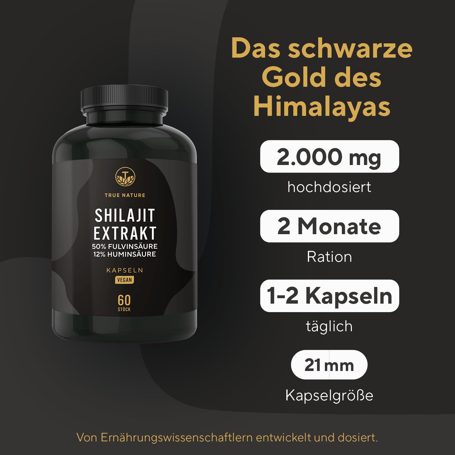 Shilajit Extrakt Kapseln Gesundheit & Schönheit > Vitamine & Nahrungsergänzungsmittel > Energie & Vitalität > Pflanzliche Adaptogene > Shilajit Nahrungsergänzungsmittel > Shilajit Extrakt Kapseln True Nature
