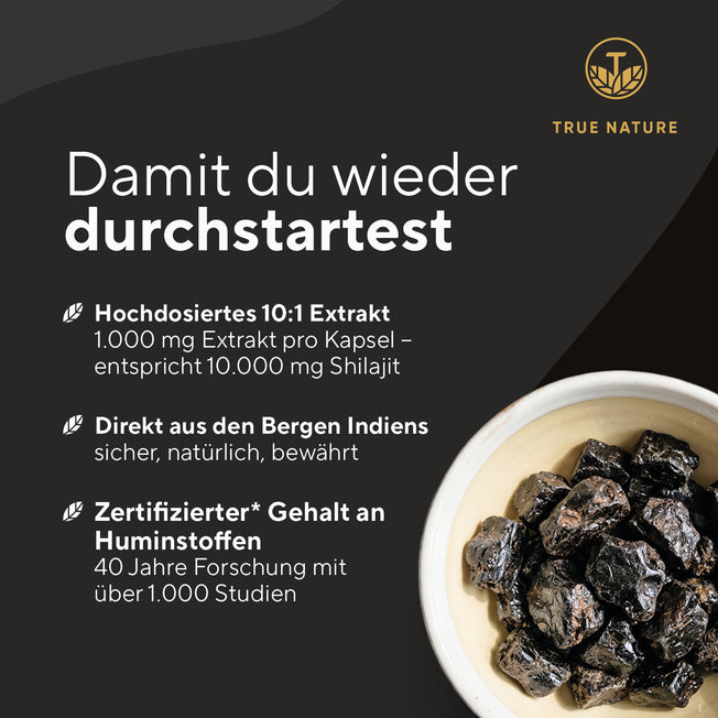Shilajit Extrakt Kapseln Gesundheit & Schönheit > Vitamine & Nahrungsergänzungsmittel > Energie & Vitalität > Pflanzliche Adaptogene > Shilajit Nahrungsergänzungsmittel > Shilajit Extrakt Kapseln True Nature
