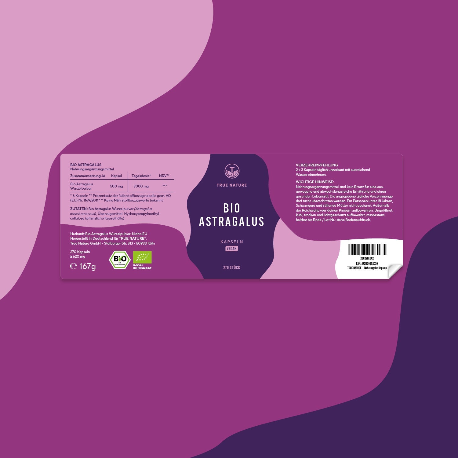 Bio Astragalus Kapseln Vitamine & Nahrungsergänzungsmittel True Nature