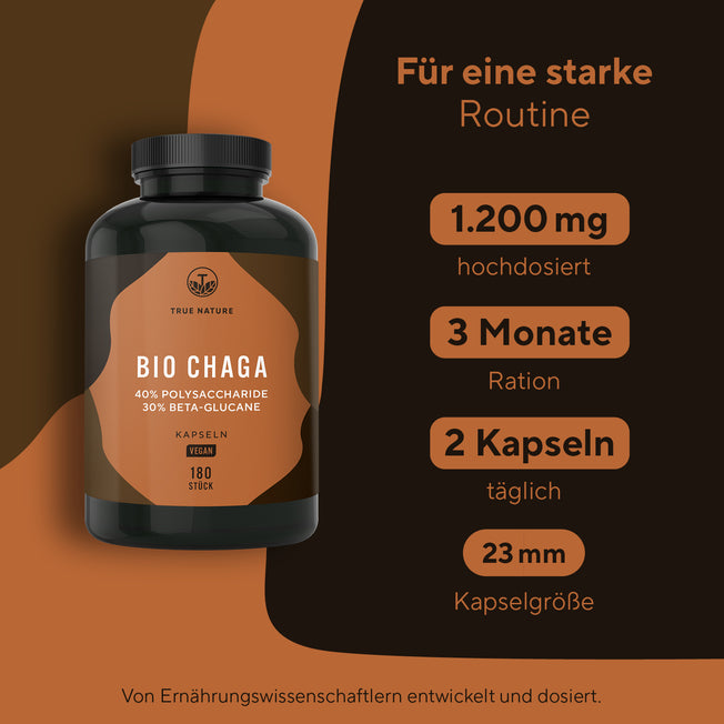 Bio Chaga Pilz Extrakt Vitamine & Nahrungsergänzungsmittel True Nature   