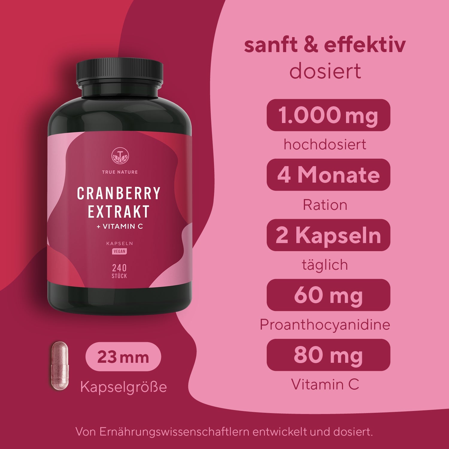 Cranberry Extrakt Kapseln Vitamine & Nahrungsergänzungsmittel True Nature