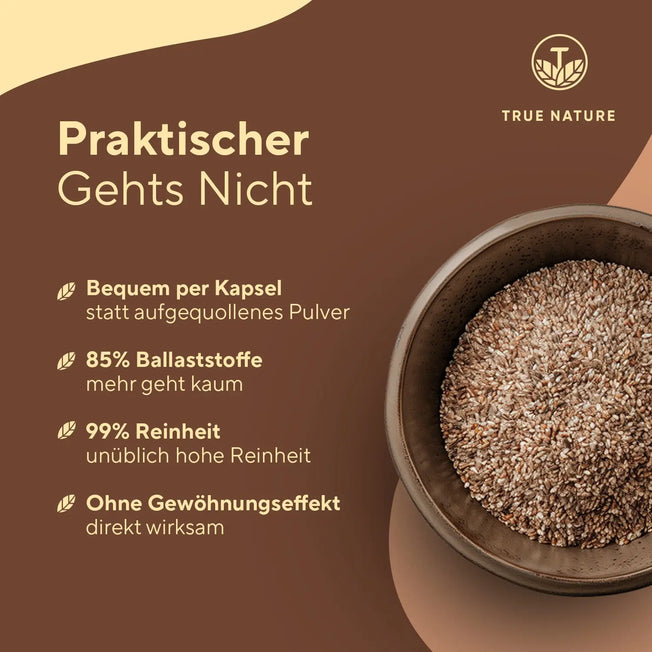 Flohsamenschalen Bio Kapseln Vitamine & Nahrungsergänzungsmittel True Nature   
