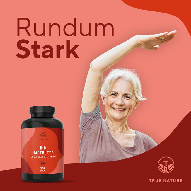 Bio Hagebutten hochdosierte Kapseln Vitamine & Nahrungsergänzungsmittel True Nature