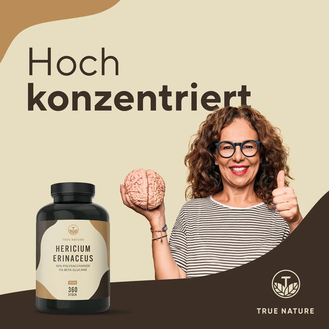 Hericium Erinaceus (Lions Mane) Kapseln Gesundheit > Vitamine & Nahrungsergänzungsmittel > Pflanzliche Nahrungsergänzungsmittel > Vitalpilze > Lion’s Mane (Hericium) Kapseln True Nature
