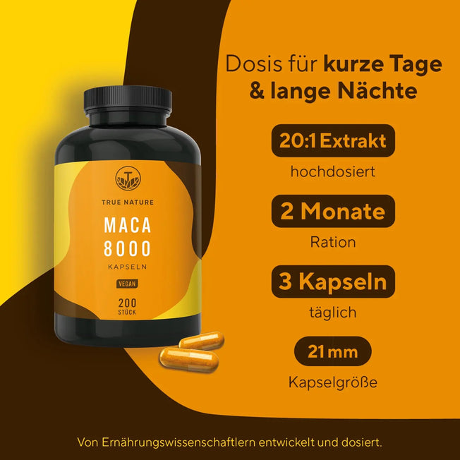 Maca 8000 Gold Kapseln  True Nature   