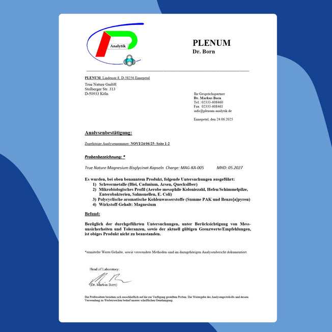 Magnesium Bisglycinat Kapseln Gesundheit & Schönheit > Vitamine & Nahrungsergänzungsmittel > Sport & Gelenke > Elektrolyte & Mineralstoffe > Magnesium Nahrungsergänzungsmittel > Magnesium Bisglycinat Kapseln True Nature