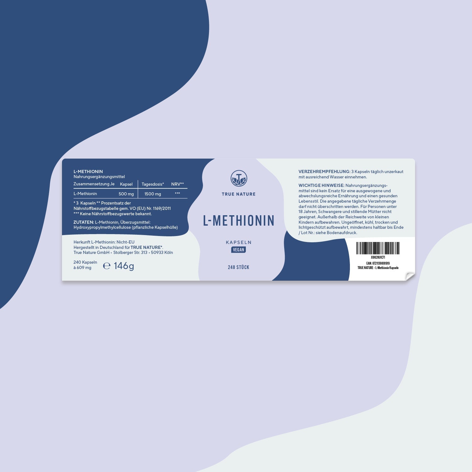 L-Methionin Kapseln Vitamine & Nahrungsergänzungsmittel True Nature