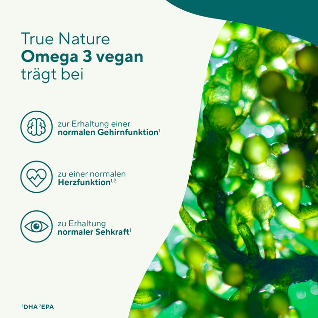 Omega 3 Kapseln - Vegan aus Algenöl Vitamine & Nahrungsergänzungsmittel True Nature