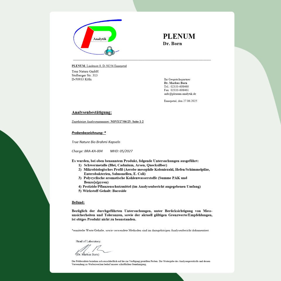 Bio Brahmi Kapseln Vitamine & Nahrungsergänzungsmittel True Nature