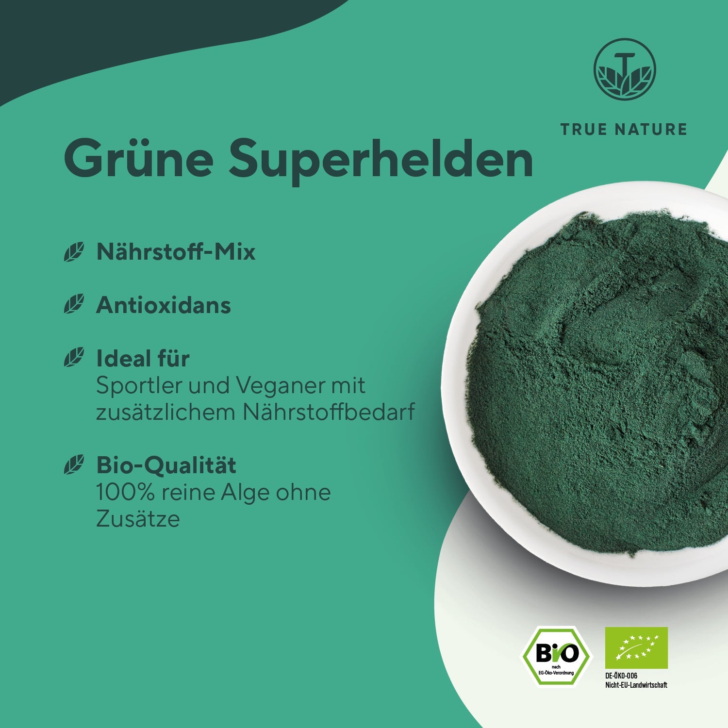 Bio Spirulina und Chlorella Vitamine & Nahrungsergänzungsmittel True Nature