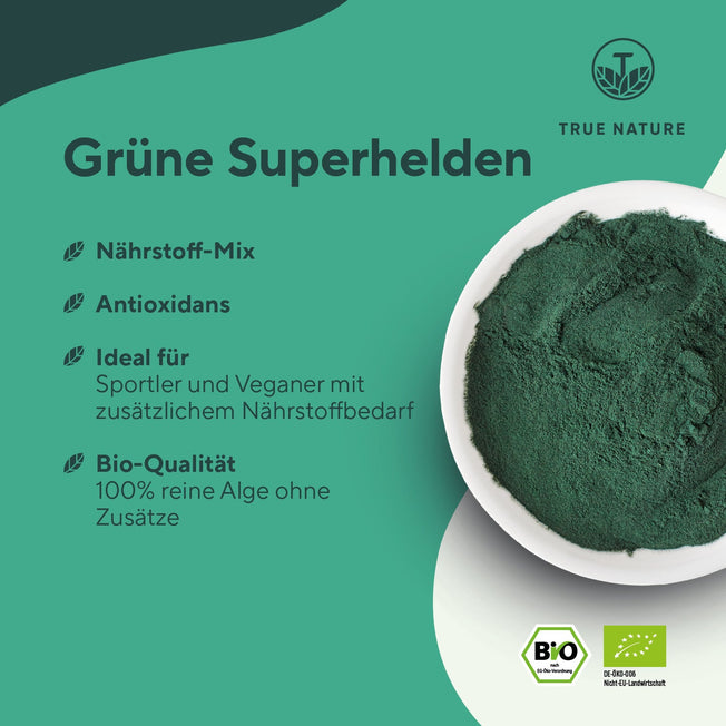 Bio Spirulina und Chlorella Vitamine & Nahrungsergänzungsmittel True Nature