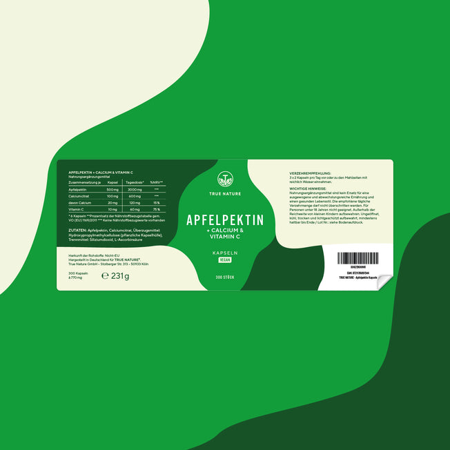 Apfelpektin mit Calcium & Vitamin C Gesundheit & Schönheit > Gesundheitsversorgung > Nahrungsergänzungsmittel True Nature