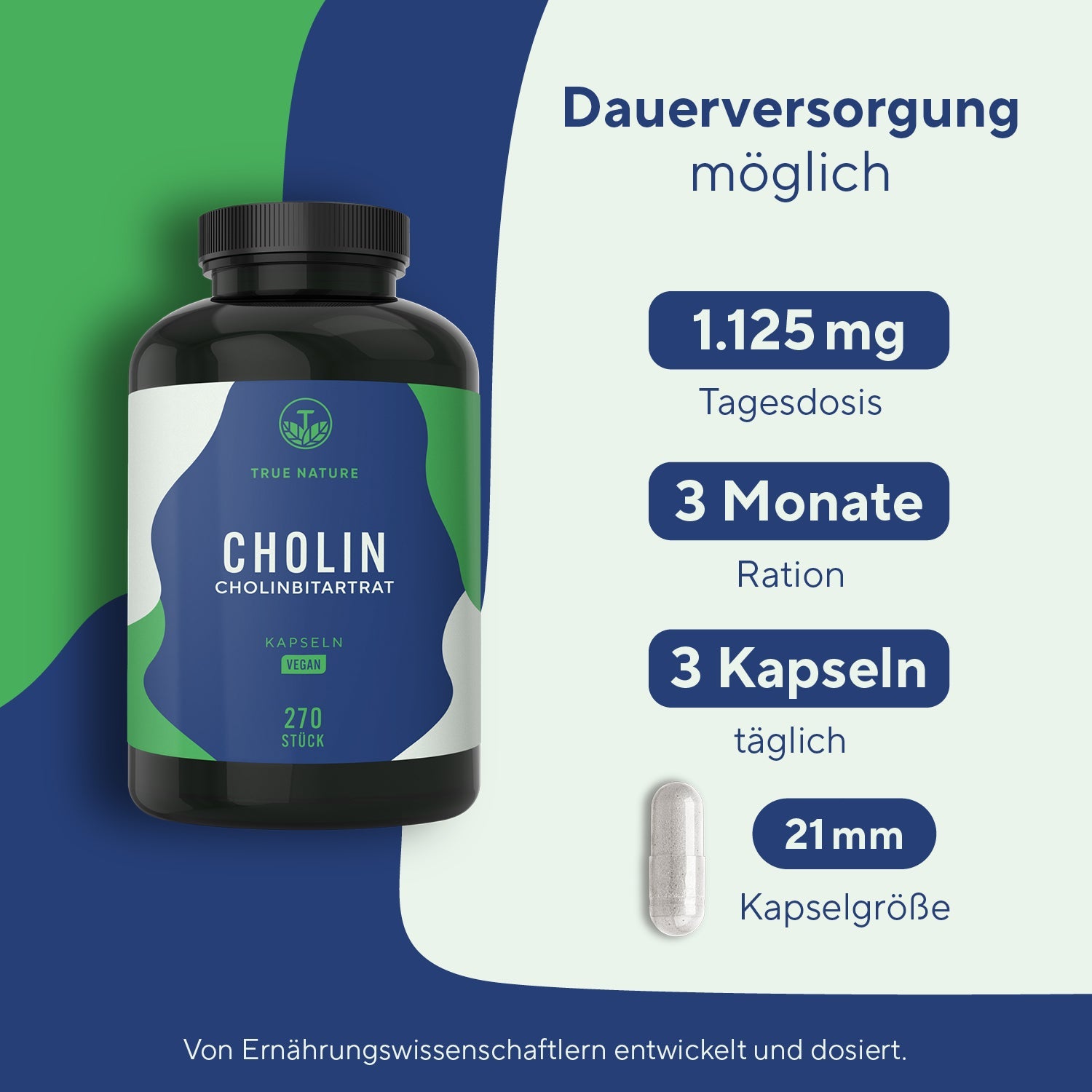 Cholin Bitartrat Kapseln Vitamine & Nahrungsergänzungsmittel True Nature