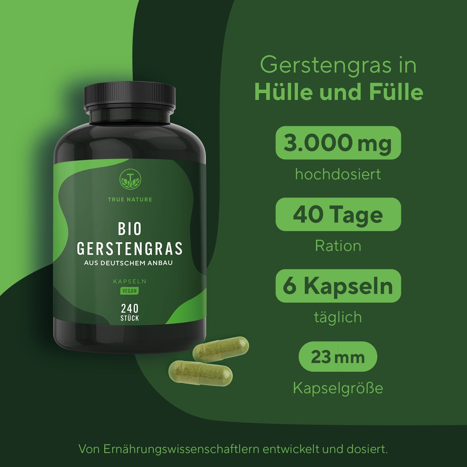 Bio Gerstengras Kapseln True Nature