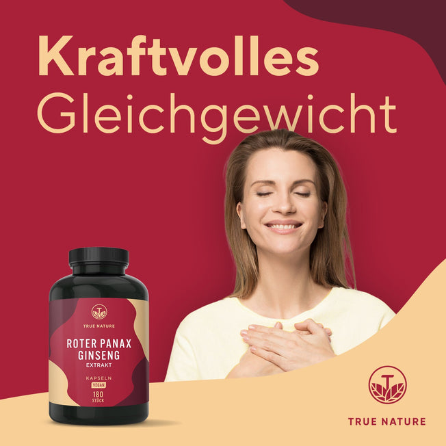 Roter Panax Ginseng Extrakt Kapseln Vitamine & Nahrungsergänzungsmittel True Nature