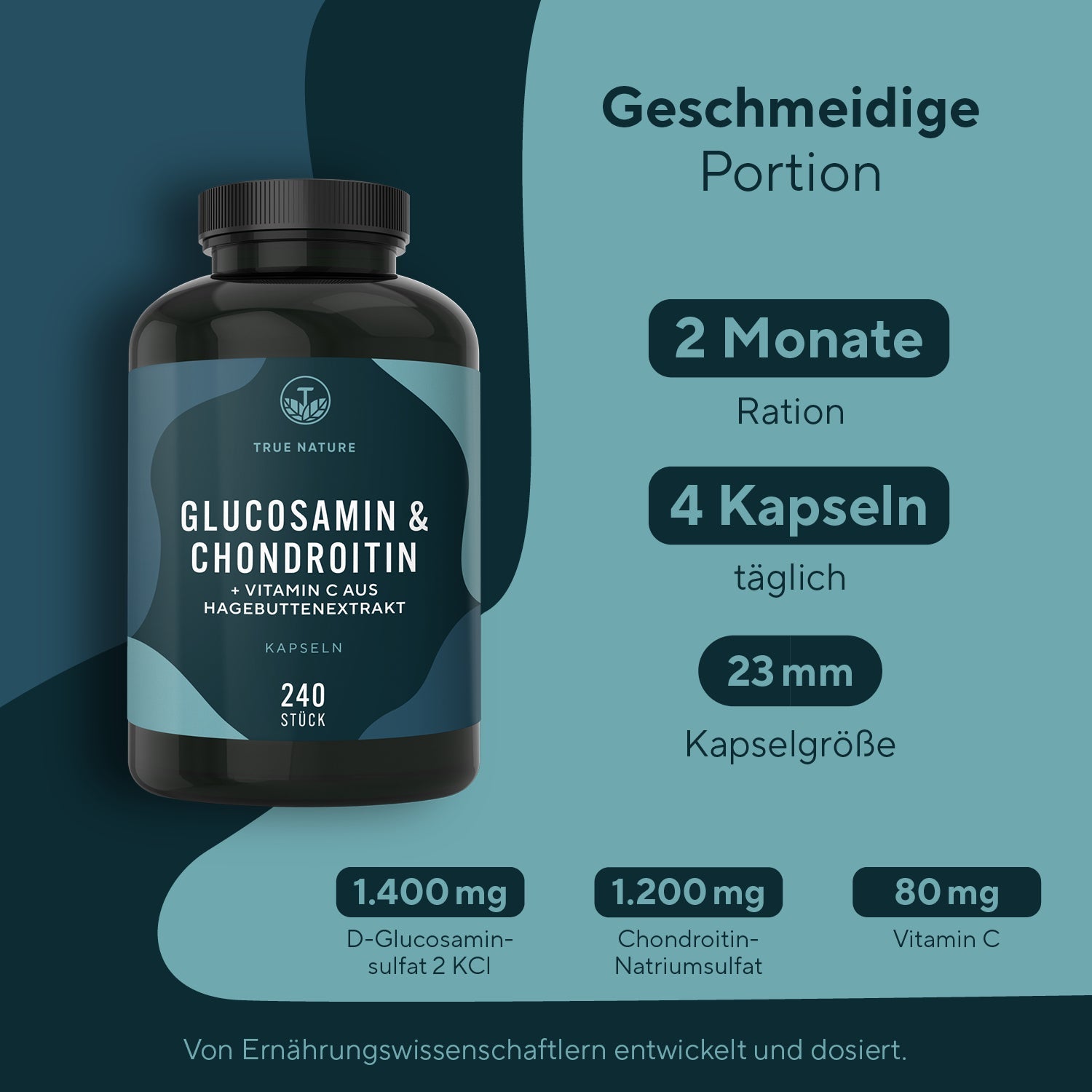 Glucosamin Chondroitin hochdosierte Kapseln True Nature