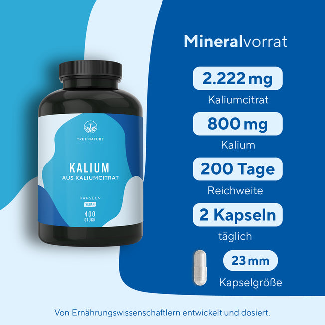 Kalium Kapseln - Kaliumcitrat Gesundheit & Schönheit > Gesundheitsversorgung > Nahrungsergänzungsmittel True Nature