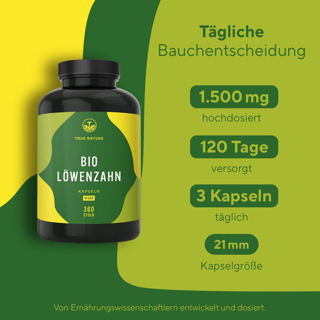 Bio Löwenzahnextrakt Kapseln Vitamine & Nahrungsergänzungsmittel True Nature