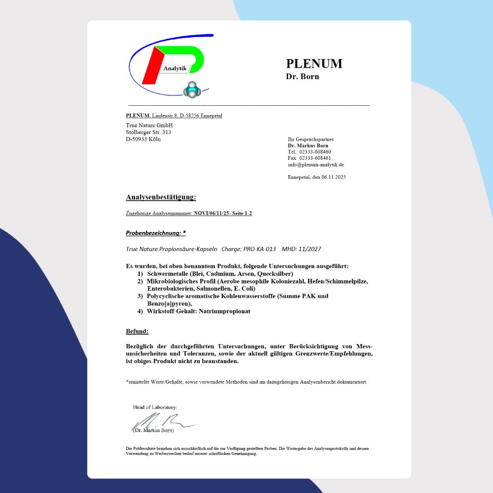 Propionsäure (Natriumpropionat) Kapseln True Nature