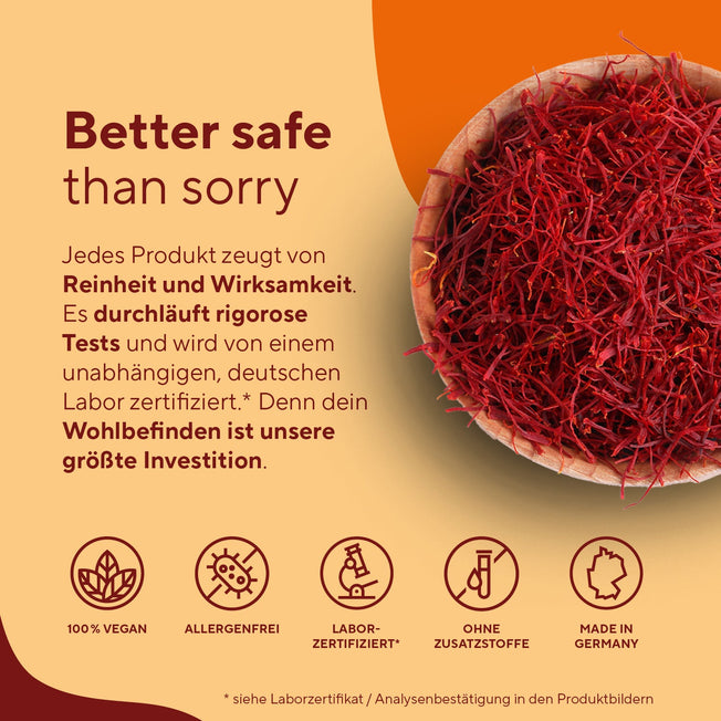 Safran Extrakt Kapseln mit Vitamin B1 & B3 Vitamine & Nahrungsergänzungsmittel True Nature