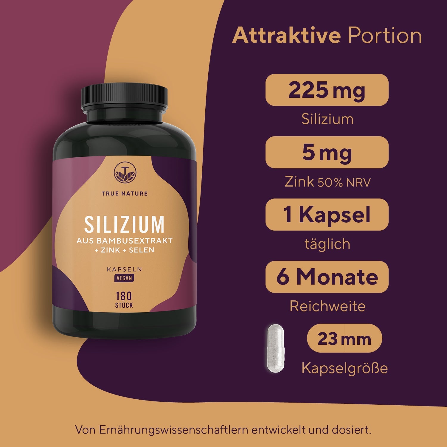 Silizium hochdosierte Kapseln Vitamine & Nahrungsergänzungsmittel True Nature