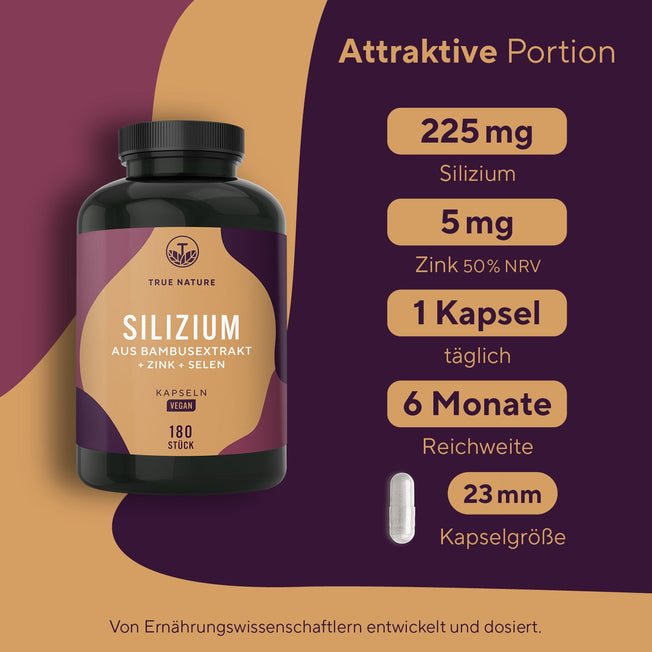 Silizium hochdosierte Kapseln Vitamine & Nahrungsergänzungsmittel True Nature