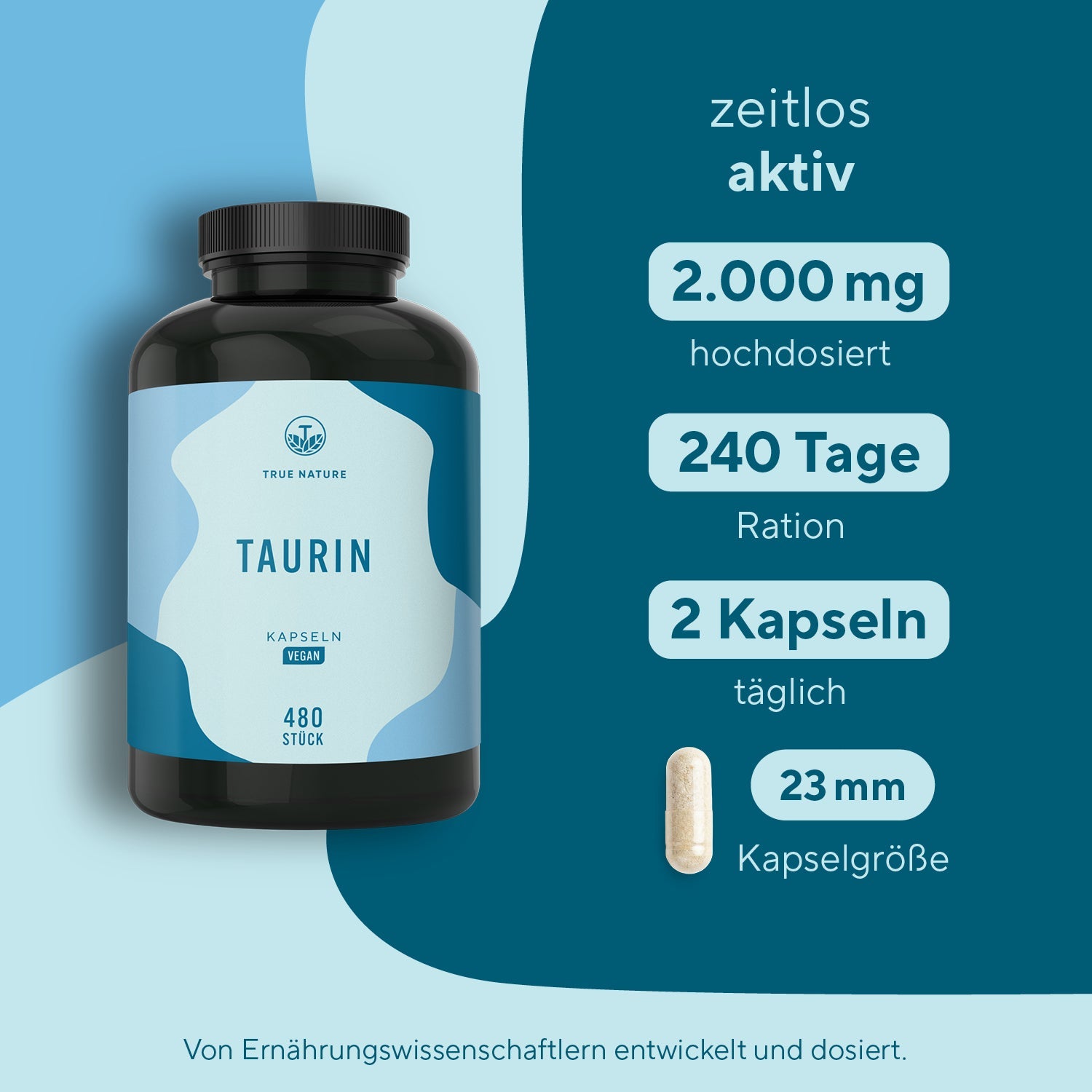 Taurin Kapseln Vitamine & Nahrungsergänzungsmittel True Nature