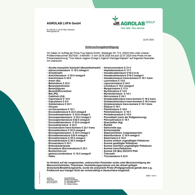 Omega 3 Kapseln - Vegan aus Algenöl Vitamine & Nahrungsergänzungsmittel True Nature