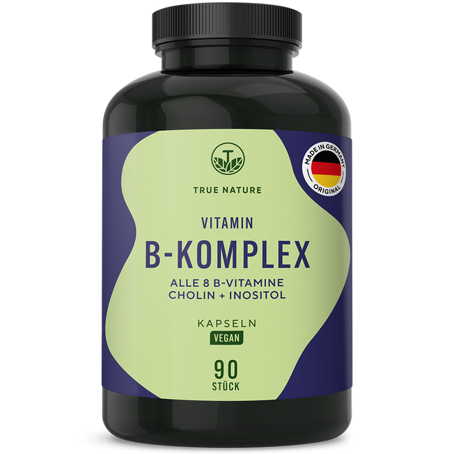 Vitamin B Komplex Kapseln Gesundheit > Vitamine & Nahrungsergänzungsmittel > Energie > Vitamine für Energiestoffwechsel > Vitamin B-Komplex Produkte > Vitamin B Komplex Kapseln True Nature 3 Monate