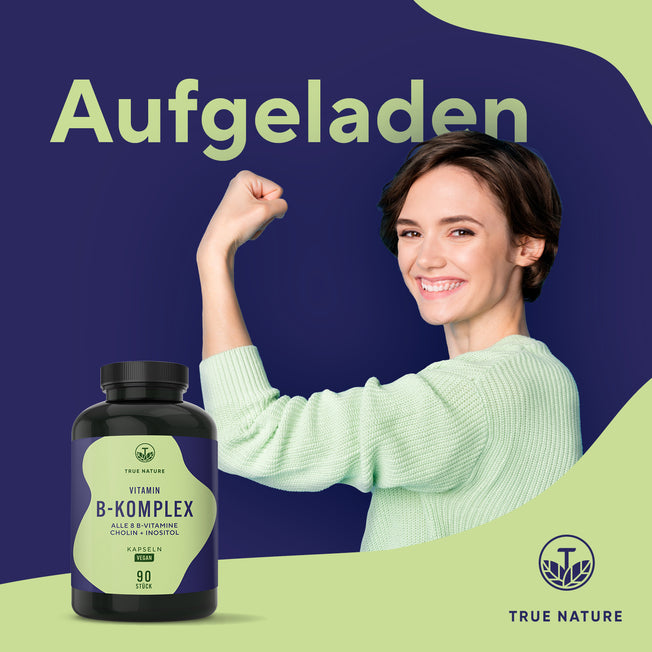 Vitamin B Komplex Kapseln Gesundheit > Vitamine & Nahrungsergänzungsmittel > Energie > Vitamine für Energiestoffwechsel > Vitamin B-Komplex Produkte > Vitamin B Komplex Kapseln True Nature