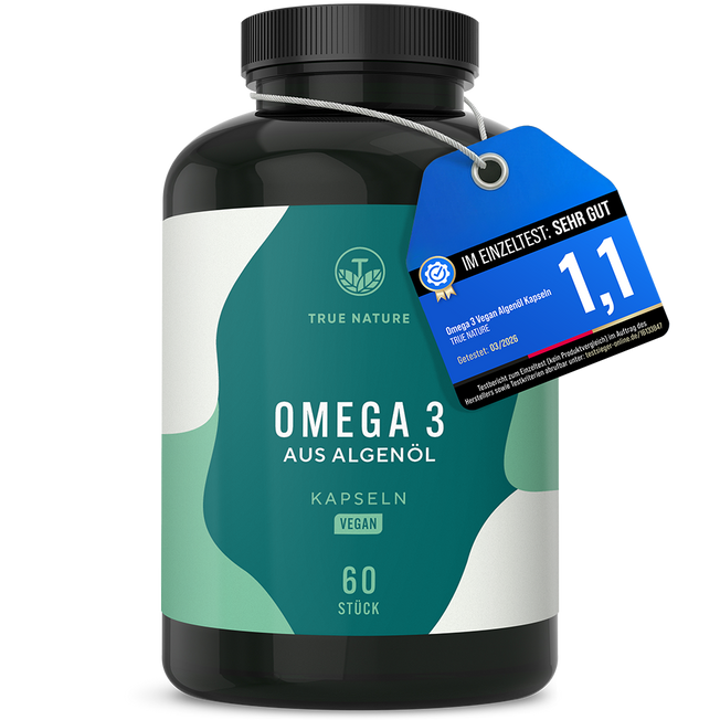 Omega 3 Kapseln - Vegan aus Algenöl Vitamine & Nahrungsergänzungsmittel True Nature 1 Monat